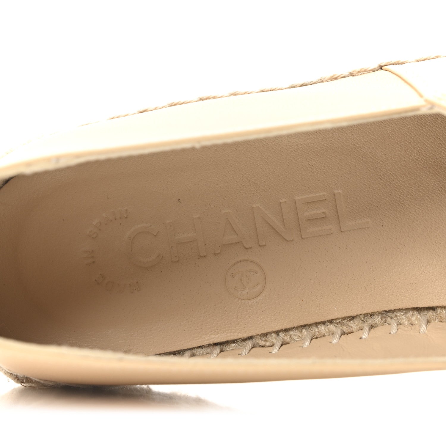 Chanel Lambskin CC Espadrilles 36 Beige Black 9 of 11