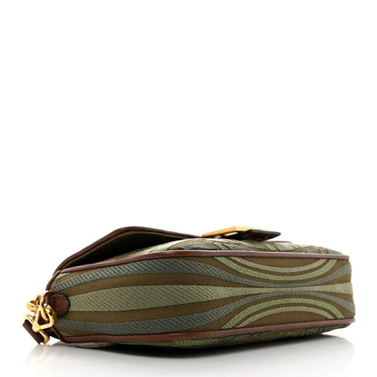 Fendi X SARA COLEMAN Canvas Vitello King FF Fish Eye Embroidered Baguette Amazzonia Ghianda 4 of 12