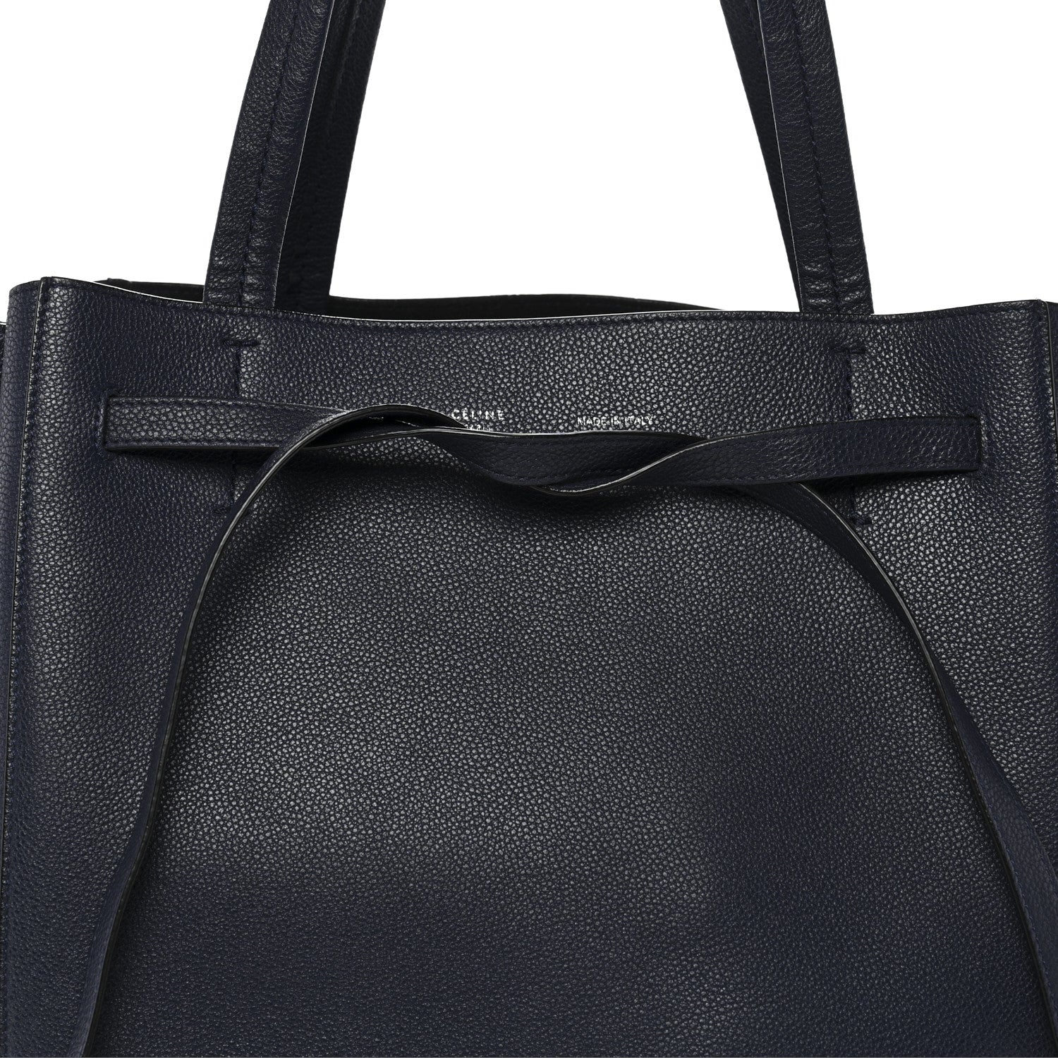 Celine Soft Grained Calfskin Small Belt Cabas Phantom Navy 7 of 10