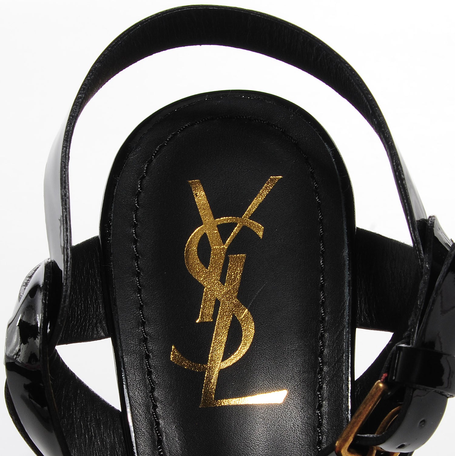 Saint Laurent Patent Tribute 75 Platform Sandals 39 Black 7 of 7