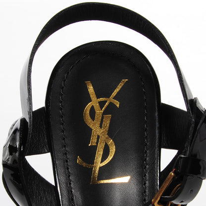 Saint Laurent Patent Tribute 75 Platform Sandals 39 Black 7 of 7