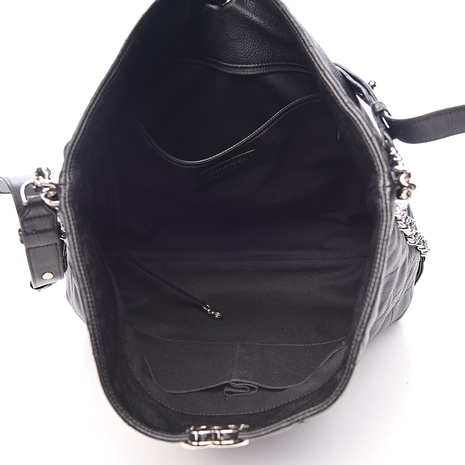 Chanel Grained Calfskin Stitched Medium Braided With Style Hobo Black 5 of 11