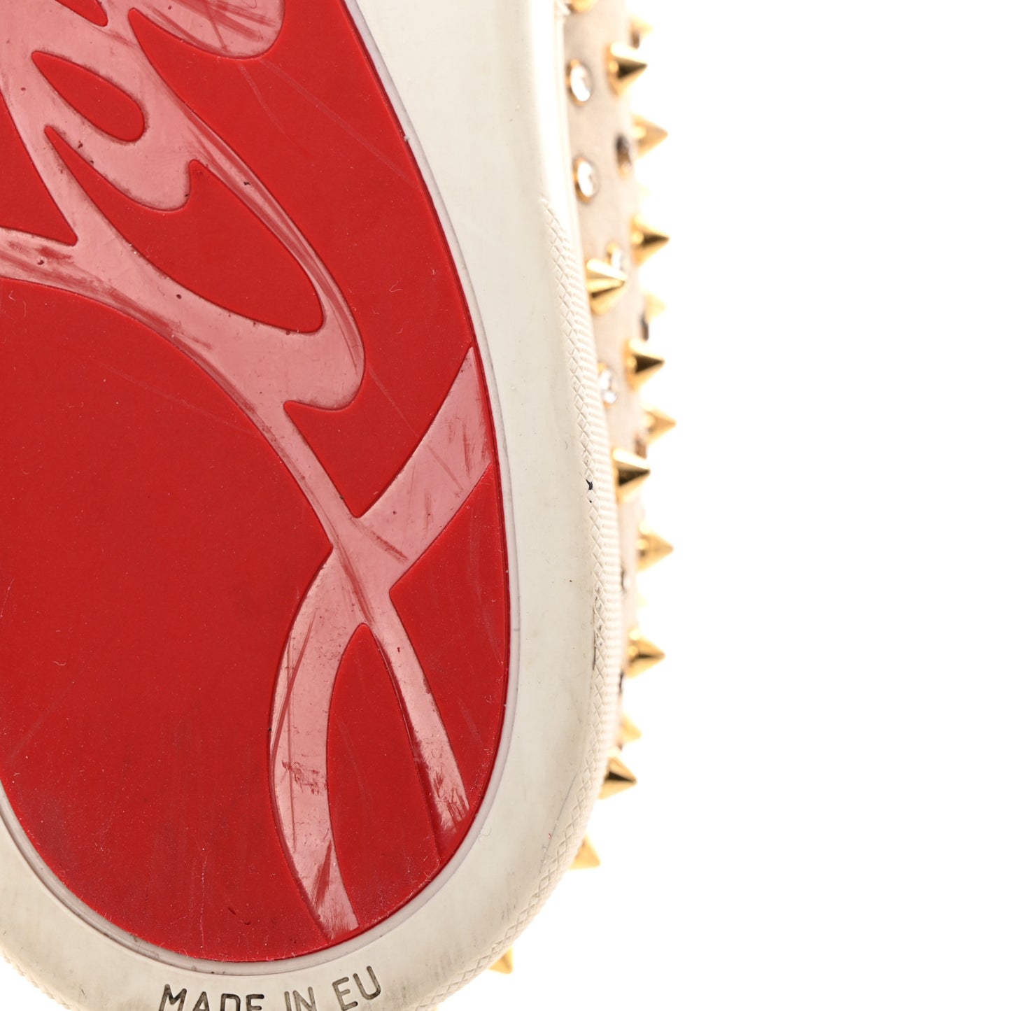 Veau Velours Spikes Womens Roller Boat Flat 44 Gold