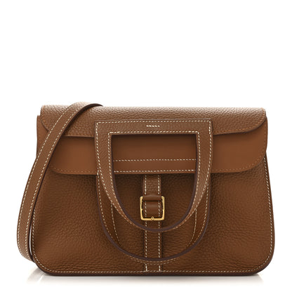 Hermes Taurillon Clemence Halzan 25 Gold 1 of 12