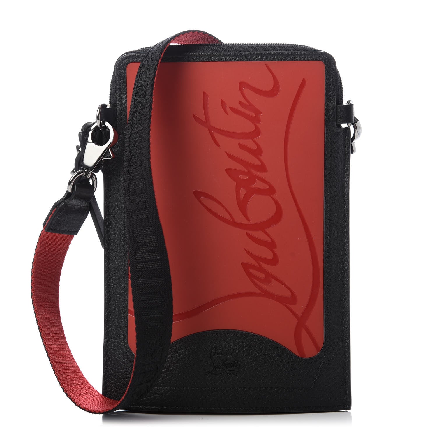 Christian Louboutin Calfskin Gomme Loubilab Batt Clutch Loubi Black 1 of 8