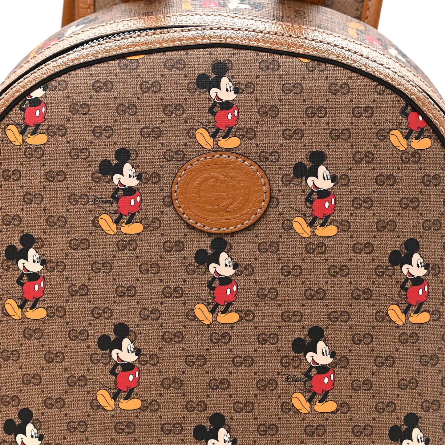 X DISNEY Mini Vintage GG Supreme Monogram Mickey Mouse Small Dome Backpack Beige Vintage Sun Oil