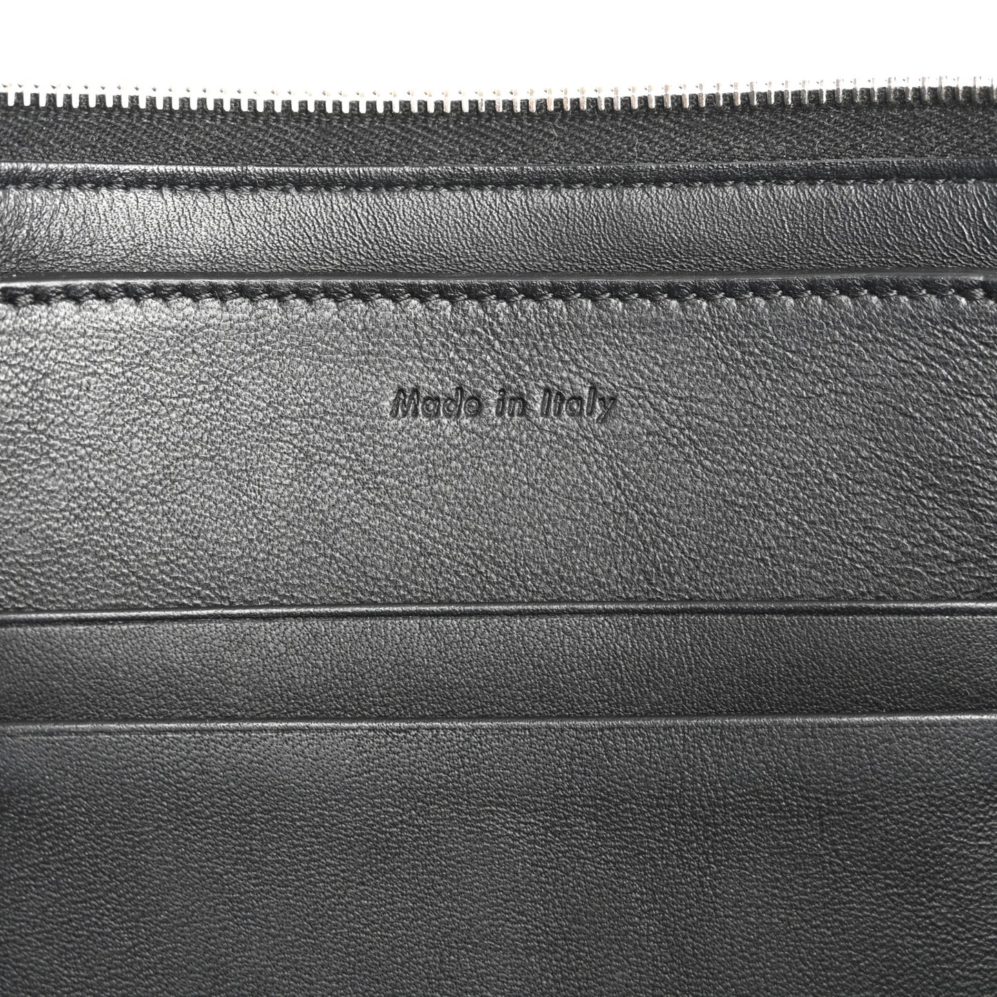 Calfskin Large Made In Clutch Pouch Black