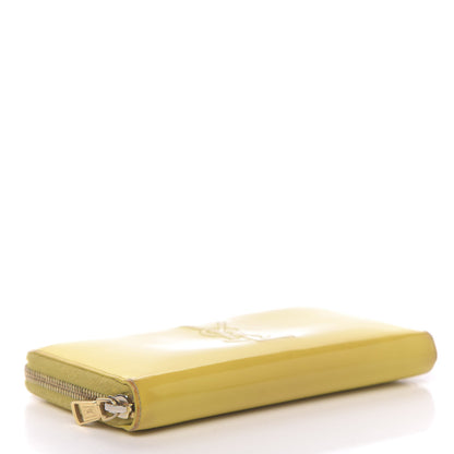 Saint Laurent Patent Calfskin Belle De Jour Zip Around Wallet Yellow 4 of 17