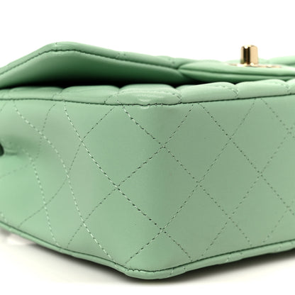 Chanel Lambskin Quilted Mini Rectangular Flap Green 10 of 12