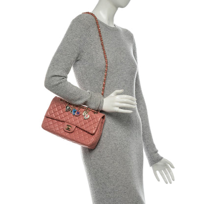 Chanel Lambskin Quilted Valentine Charms Medium Single Flap Pink 2 of 8
