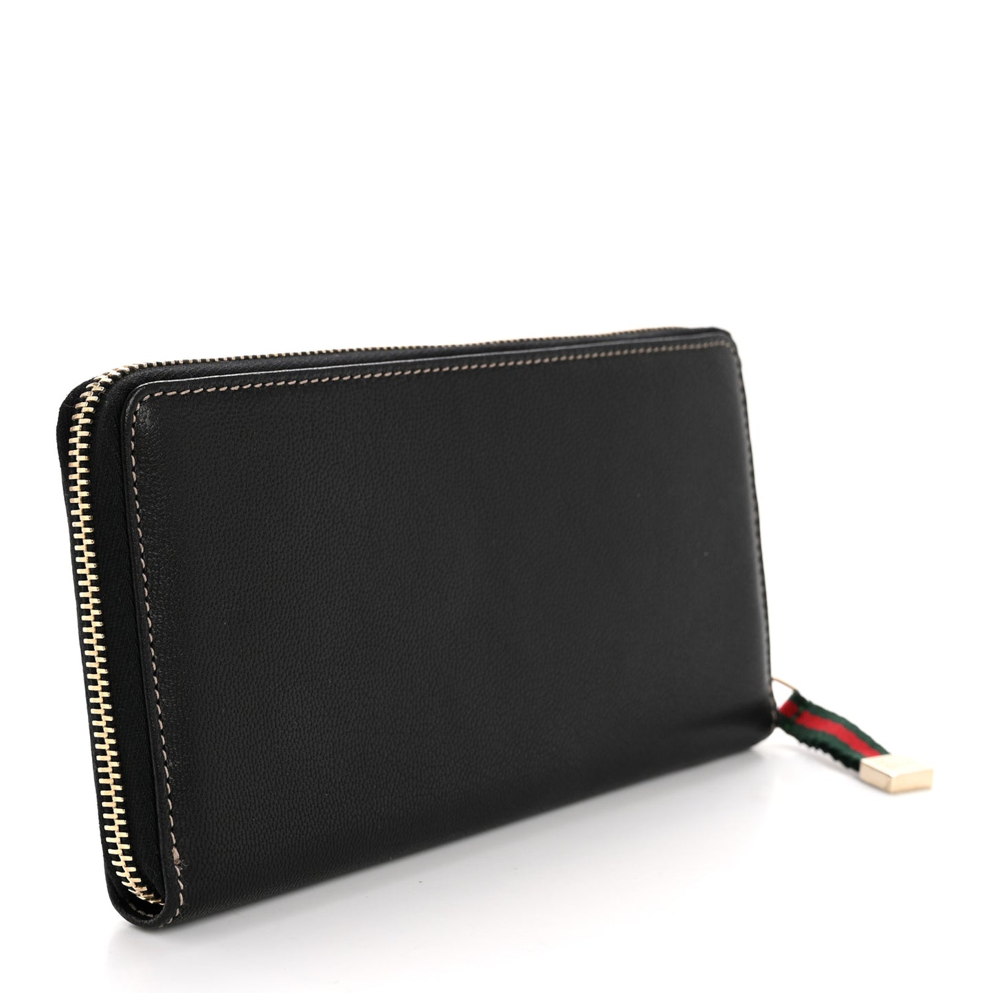 Calfskin Zip Around Capri Wallet Black