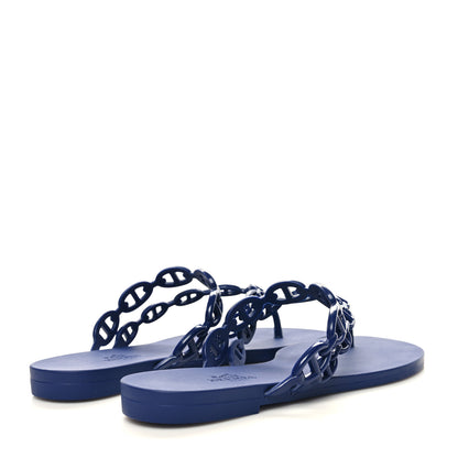 Hermes Rubber Chaine d'Ancre Island Sandals 36 Bleu Smalt 4 of 7