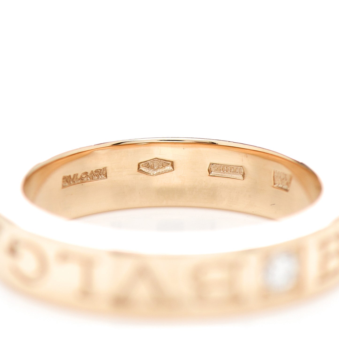 18K Yellow Gold Diamond B.Zero1 Essential Band Ring 48 4.5