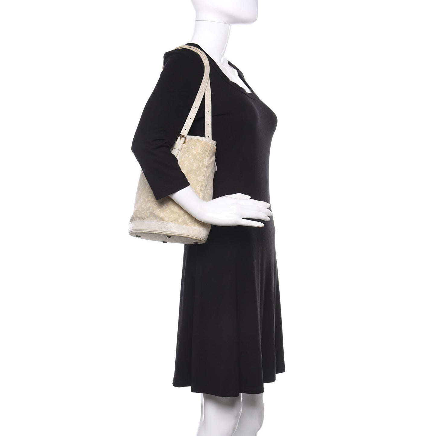 Mini Lin Monogram Bucket Bag Dune