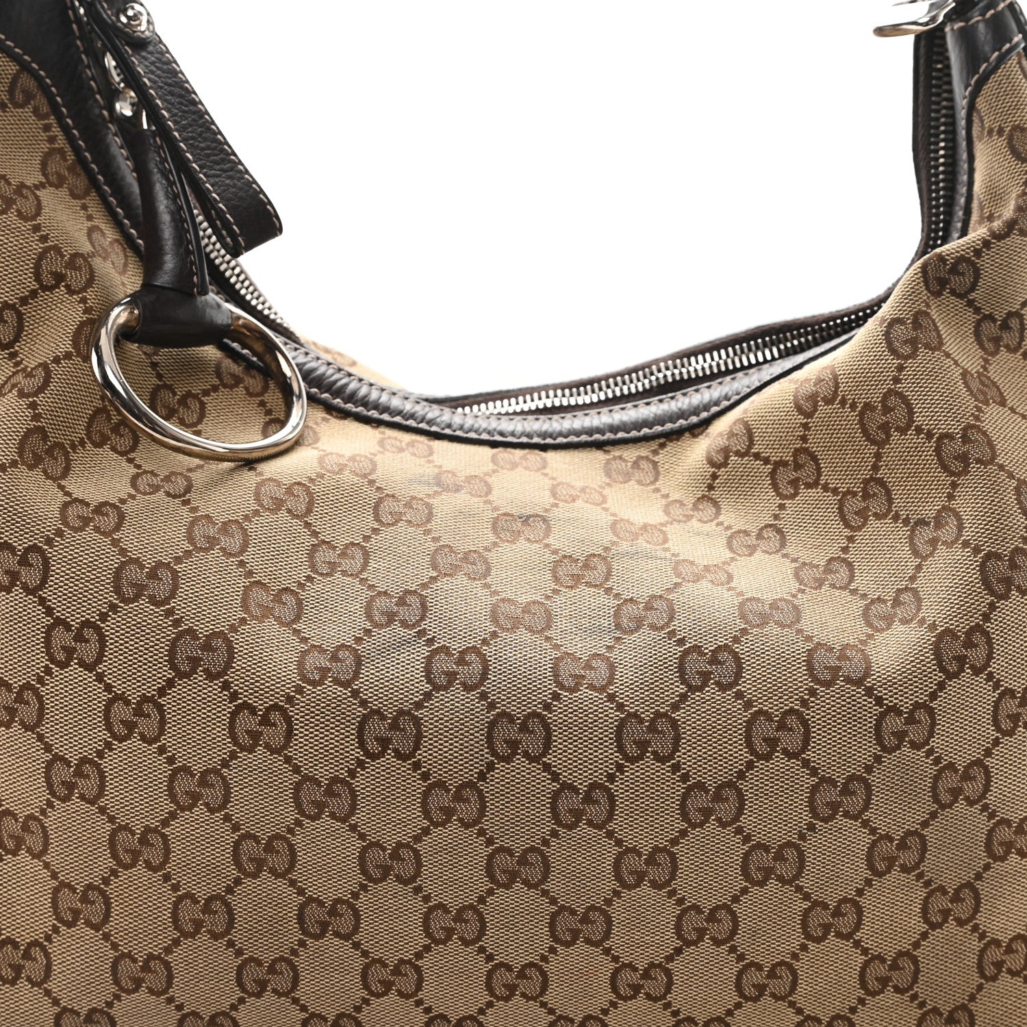 Gucci Monogram Medium Icon Bit Hobo Dark Brown 8 of 11