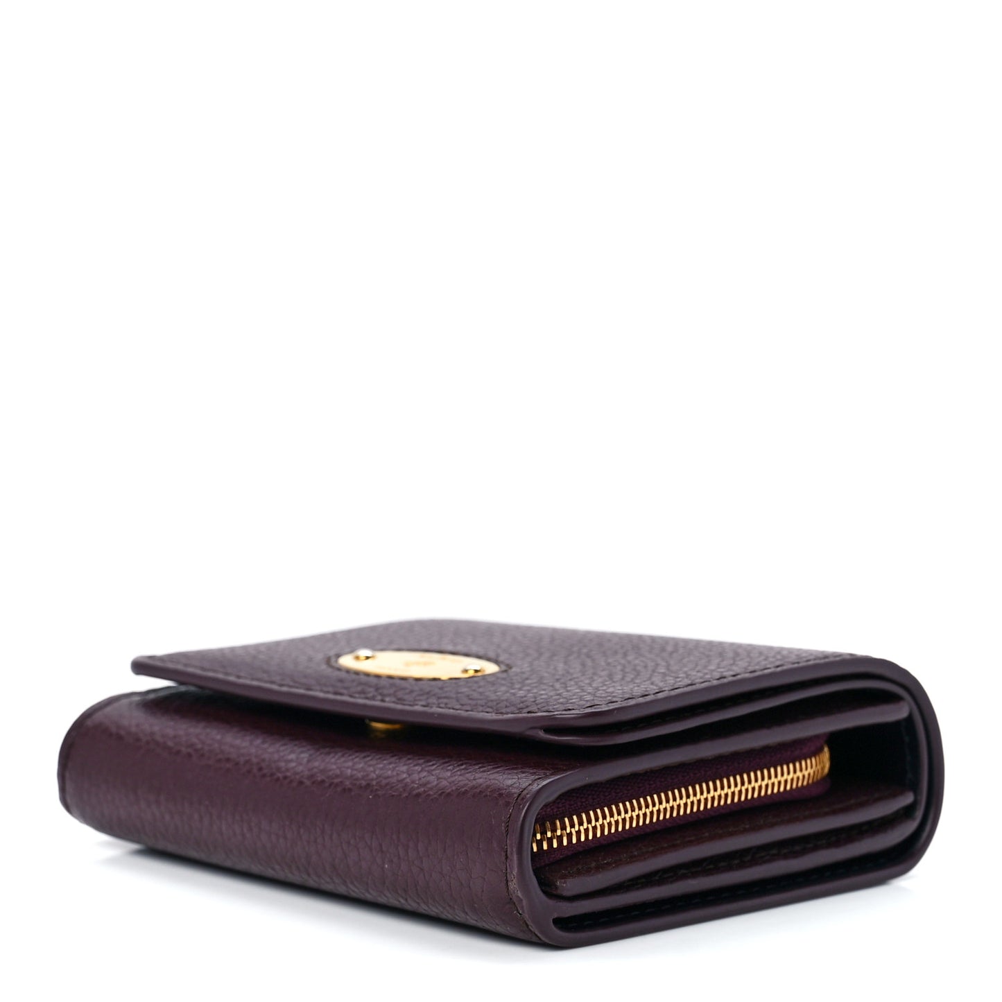 Small Classic Grain Small Plaque French Purse Wallet Oxblood