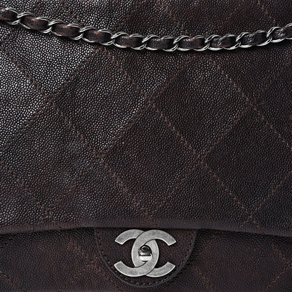 Chanel Caviar Outdoor Ligne Flap Dark Brown 7 of 15