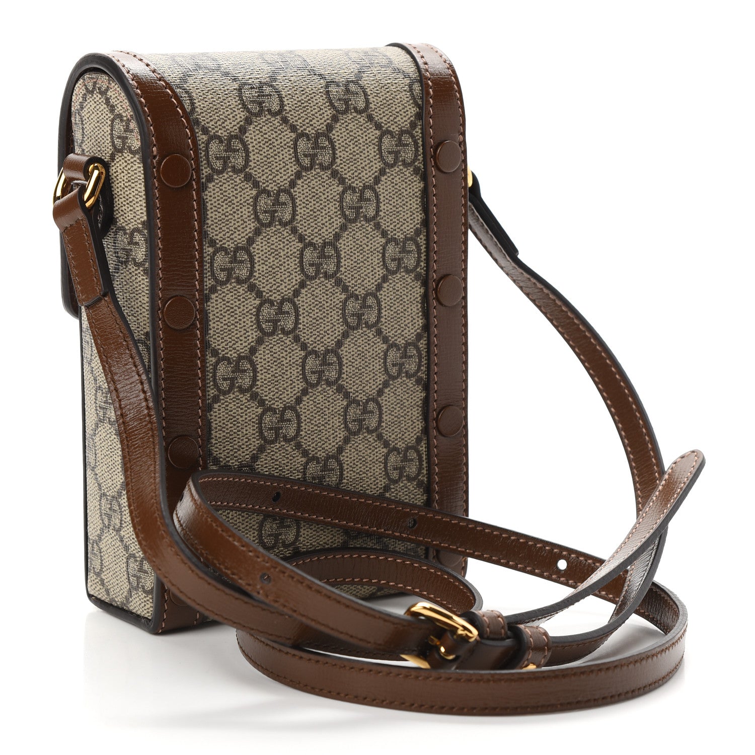 Gucci GG Supreme Monogram Mini Horsebit 1955 Crossbody Bag Beige Brown Sugar 3 of 10