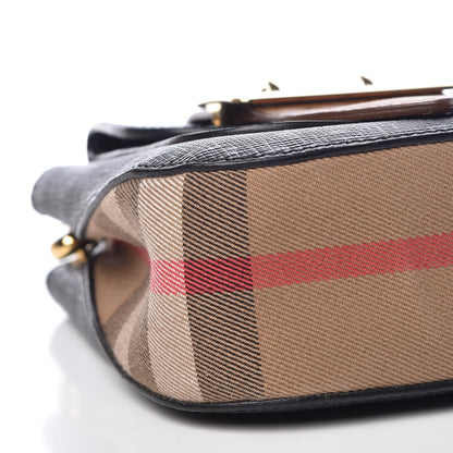 Burberry Derby Calfskin Small Square Buckle Belt Bag Black Tan 9 of 11