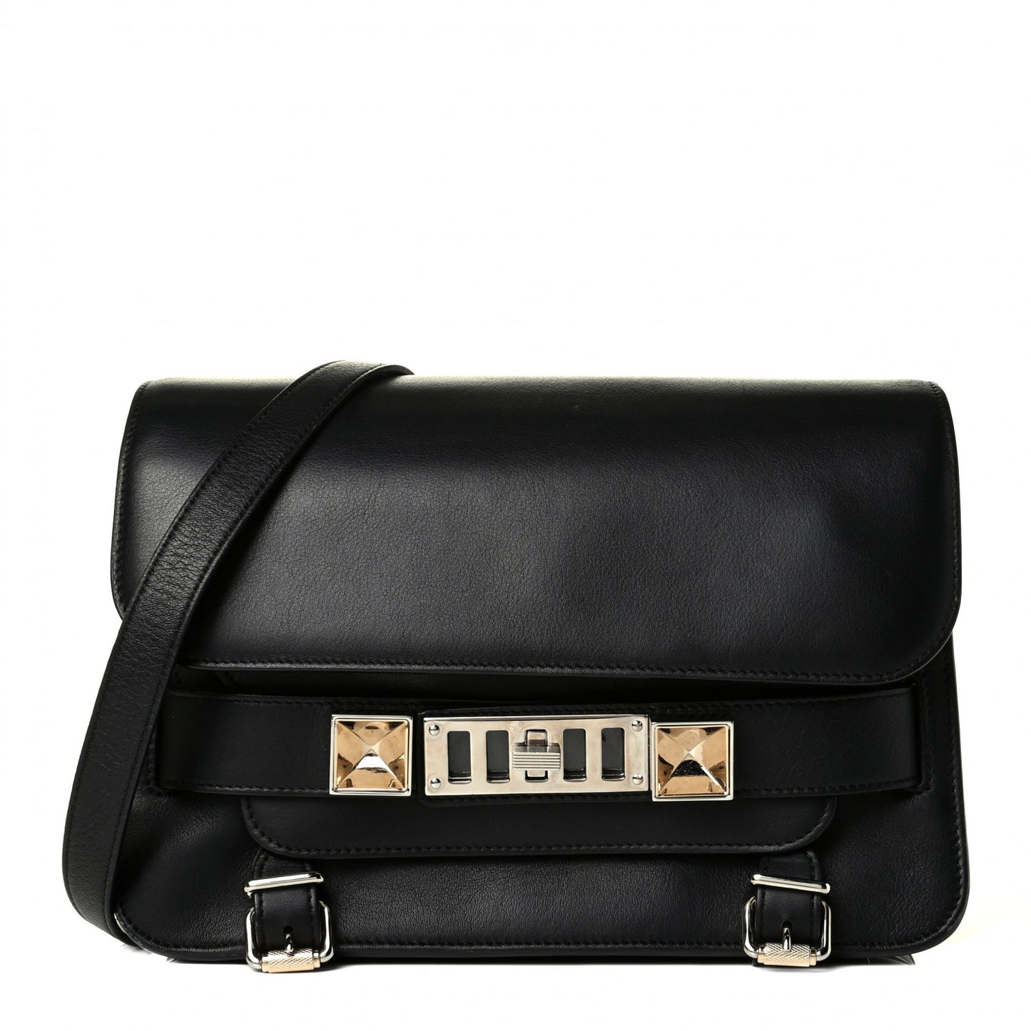 Calfskin PS11 Classic Shoulder Bag Black