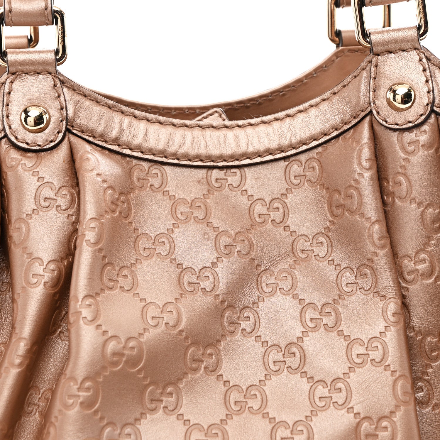 Gucci Metallic Guccissima Medium Sukey Tote Dusty Rose 9 of 13