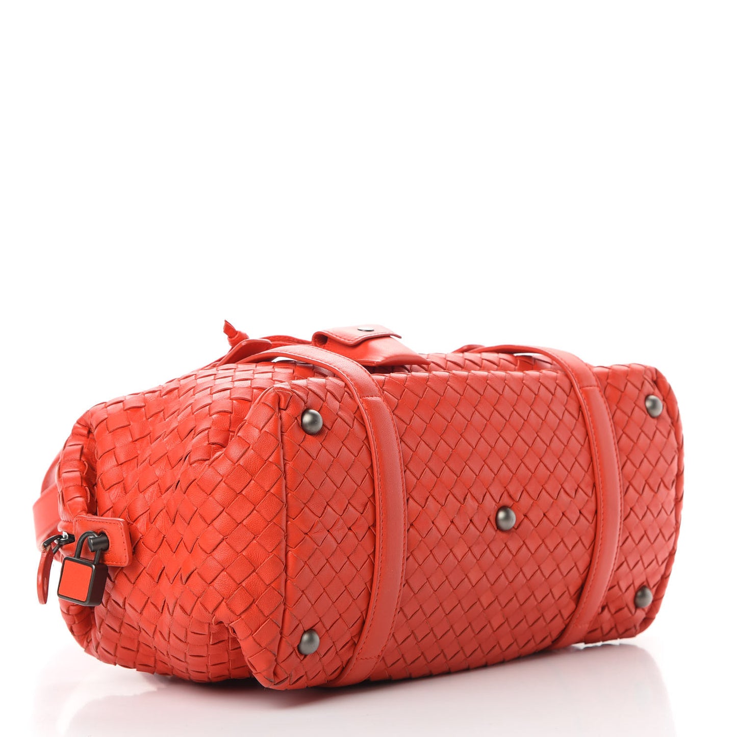 Nappa Intrecciato Montaigne Rings Satchel Red