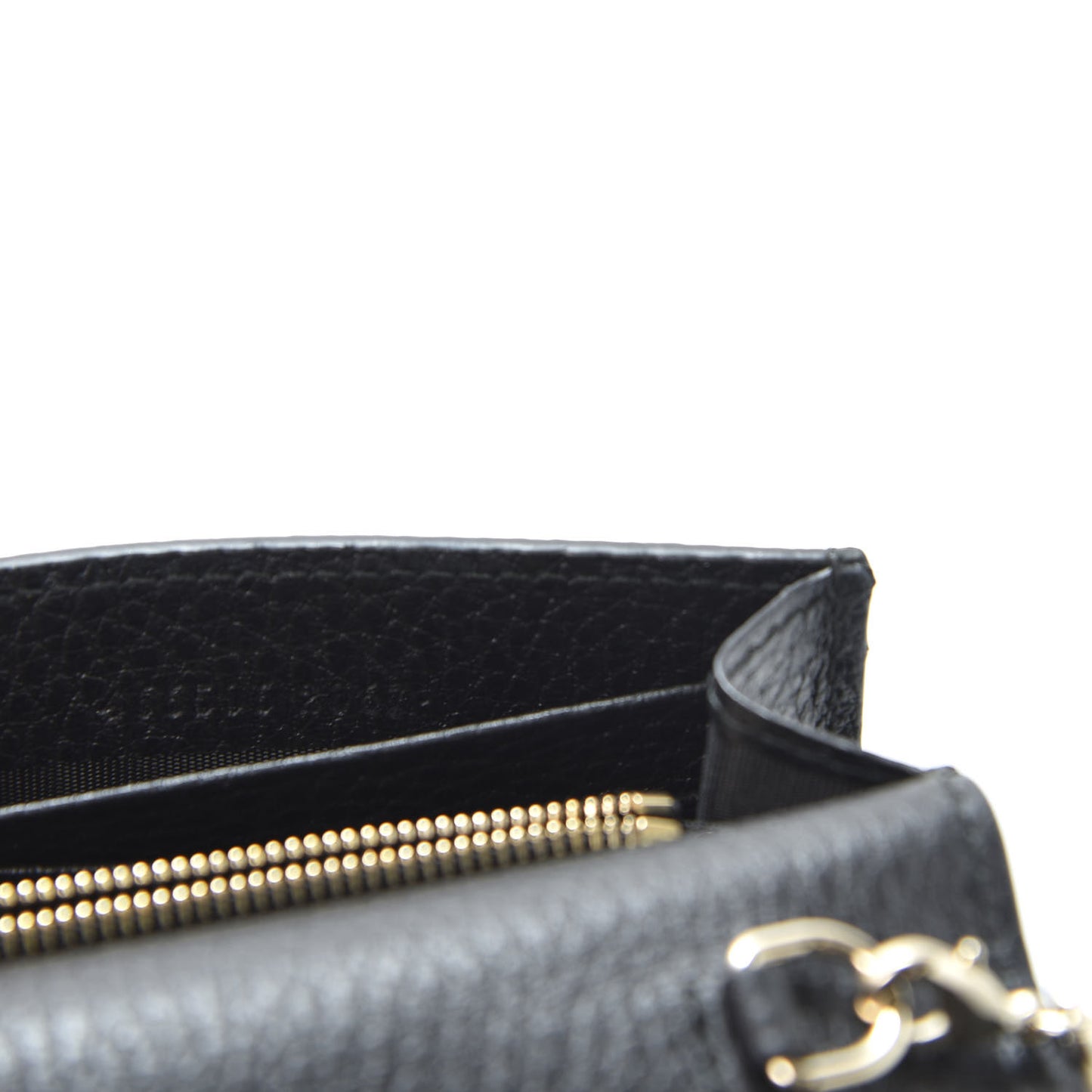 Dollar Calfskin Medium Betty Chain Wallet Black