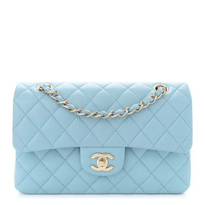 Chanel Caviar Quilted Small Double Flap Light Blue 1 of 14