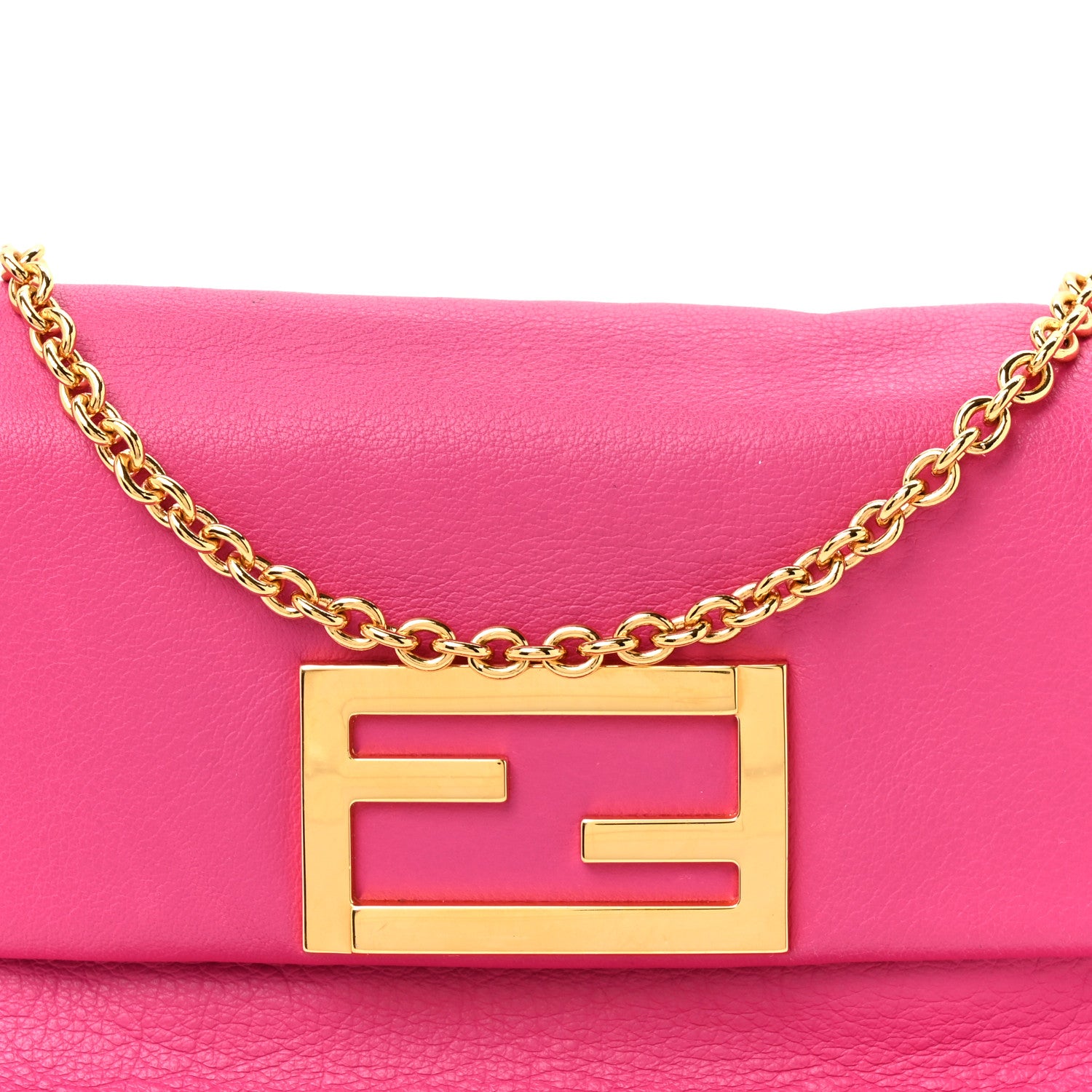 Fendi Vitello Flamingo Fendista Pouchette Crossbody Lampone 7 of 9