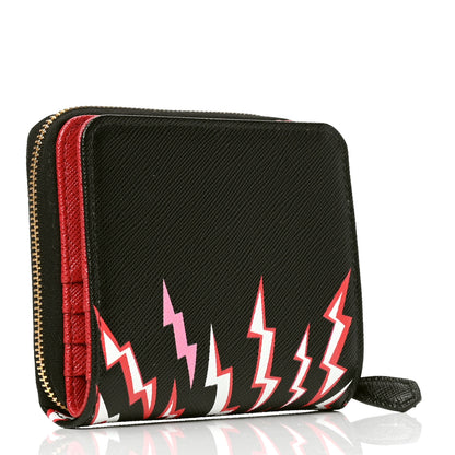 Prada X UNIVERSAL STUDIOS Saffiano Thunder Frankenstein Compact Zip Around Wallet Lacca 2 of 5