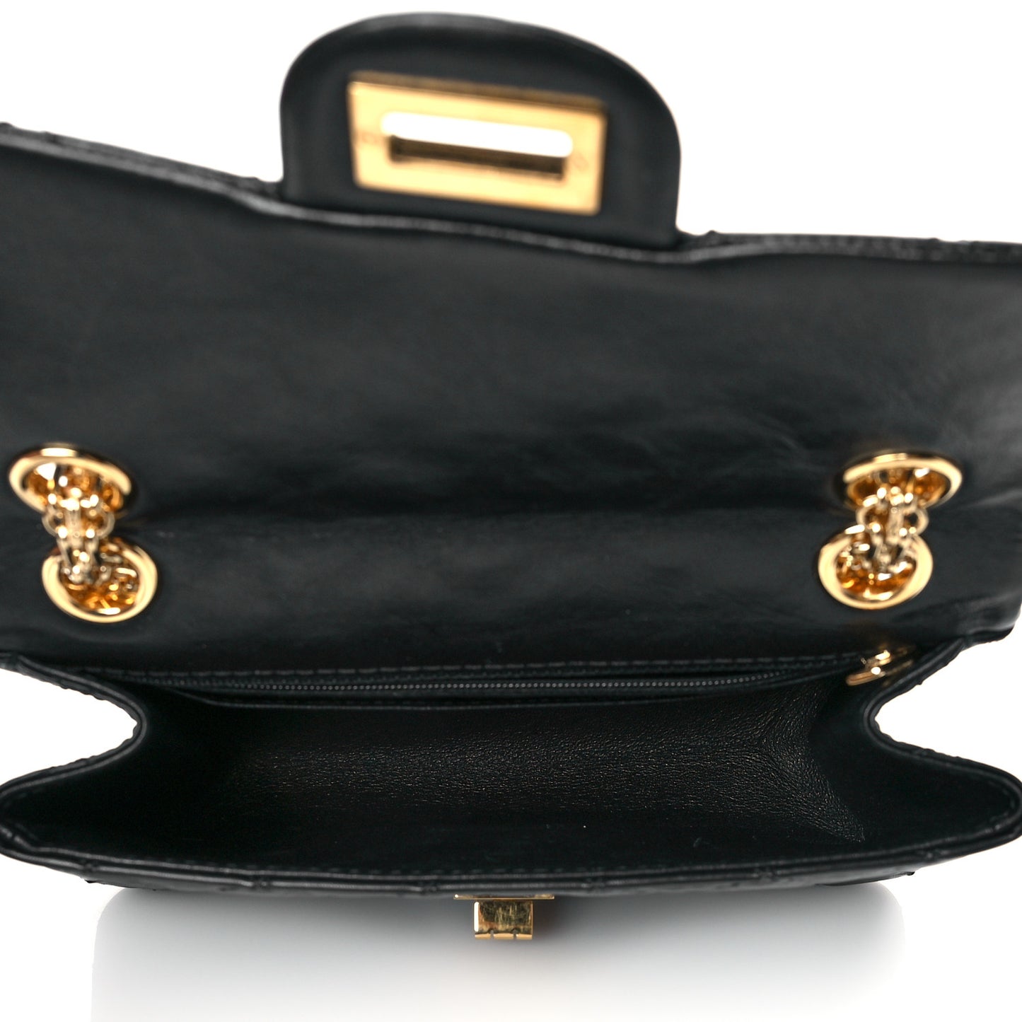 Aged Calfskin Quilted 2.55 Reissue Mini Flap Black