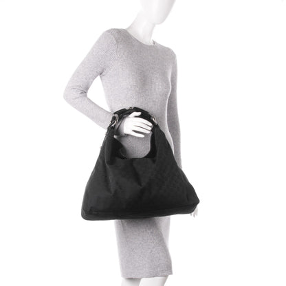 Gucci Monogram Large Horsebit Chain Hobo Black 2 of 7