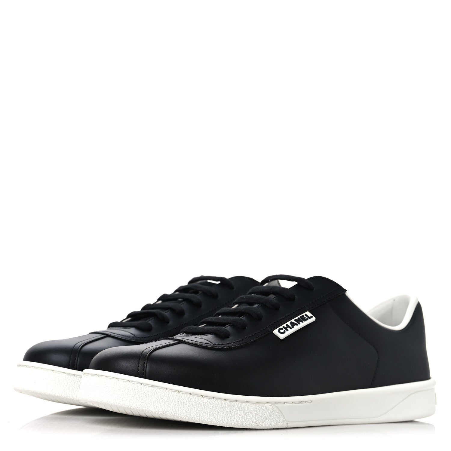Chanel Calfskin CC Mens Uniform Sneakers 43 Black 4 of 8