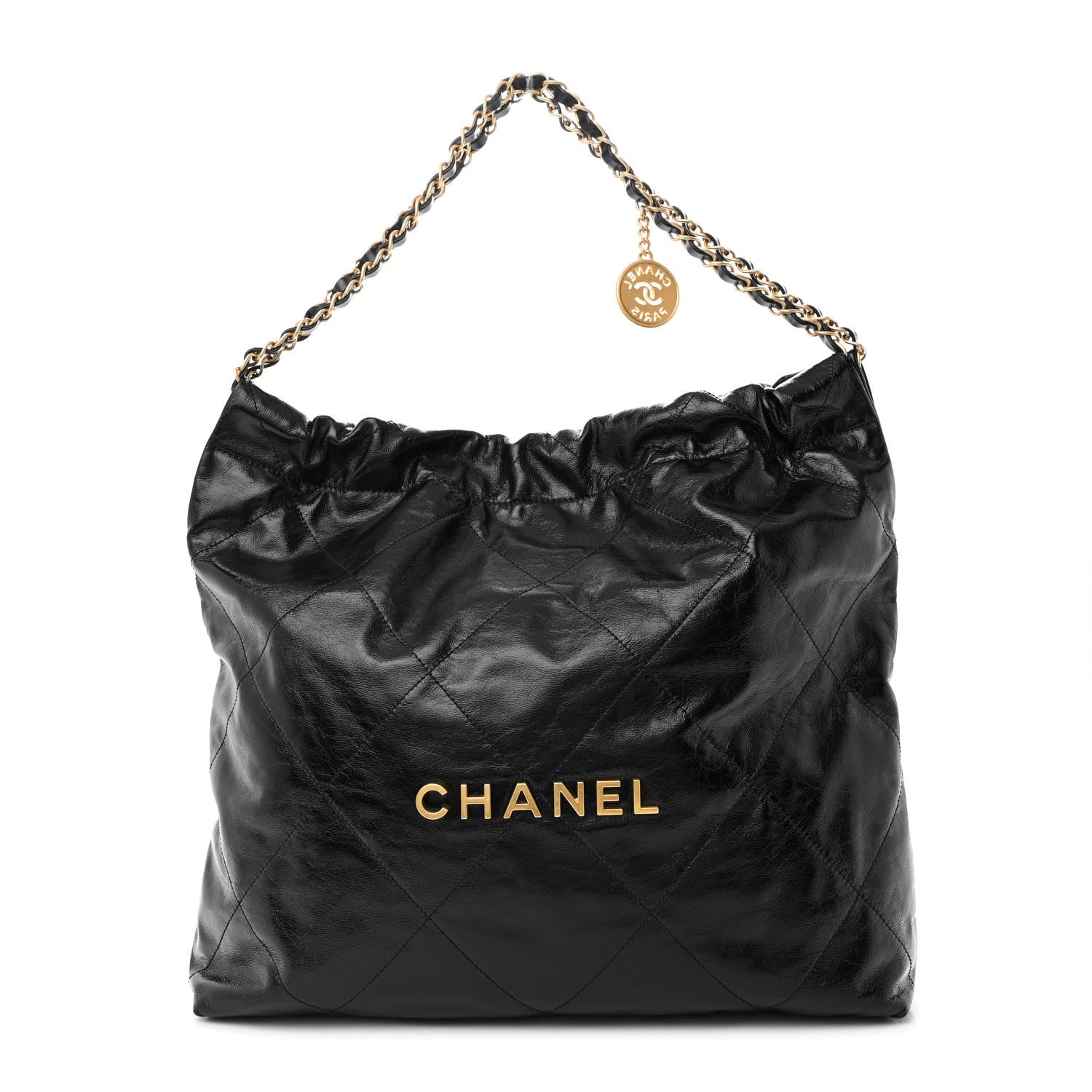 Chanel Glazed Calfskin Quilted Chanel 22 Black 1 of 12