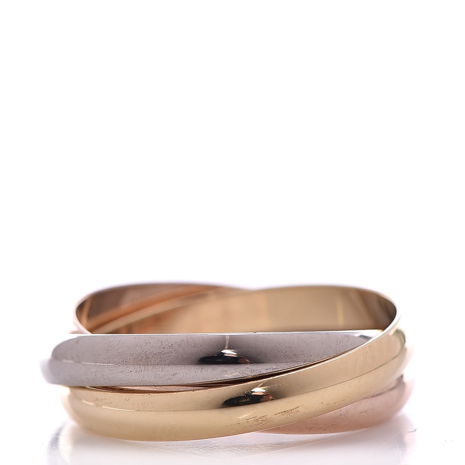 Cartier 18K Pink Yellow White Gold Small Trinity Ring 52 6 3 of 7