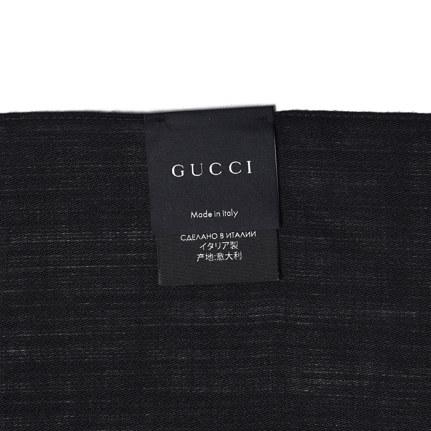 Wool Silk GG Monogram GGNat Scarf Black
