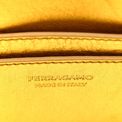 Salvatore Ferragamo Metallic Calfskin XS Hug Bag Gold 6 of 9