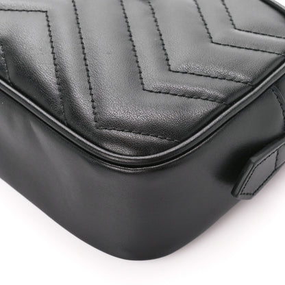 Gucci Calfskin Matelasse Monochrome Mini GG Marmont Chain Shoulder Bag Black 11 of 11