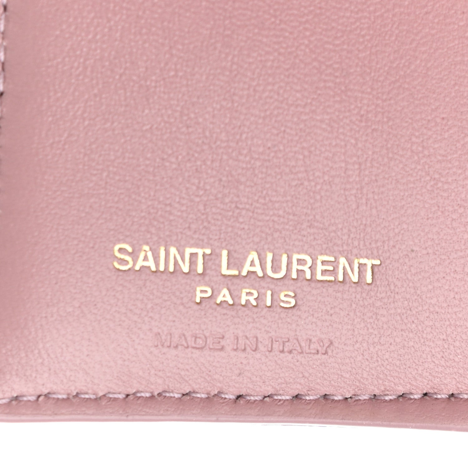 Saint Laurent Grain De Poudre Matelasse Chevron Monogram Tiny Wallet Tender Pink 7 of 8