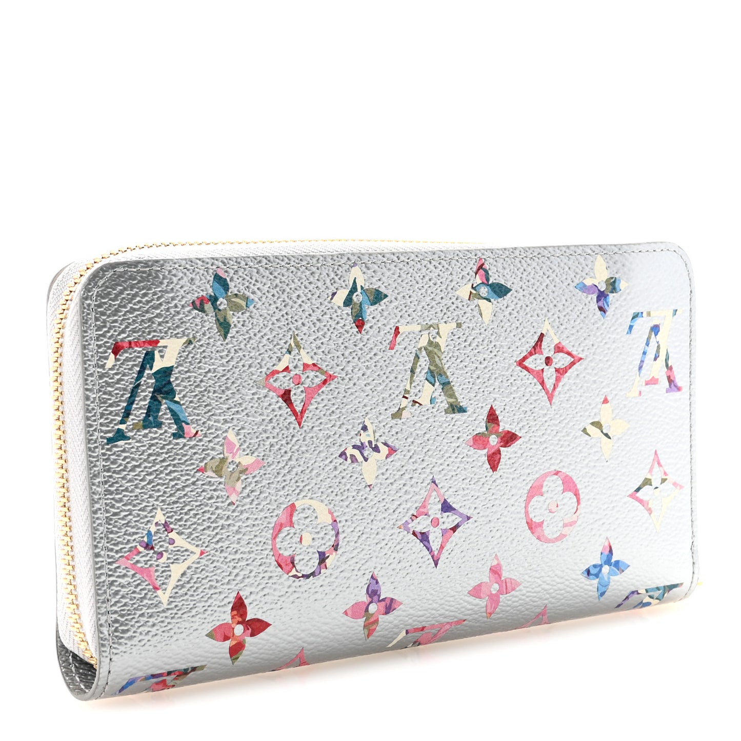Metallic Monogram LV Garden Zippy Wallet Silver