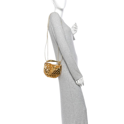 Bottega Veneta Mirror Laminated Nappa Intrecciato Mini Sardine Bag Gold 2 of 10