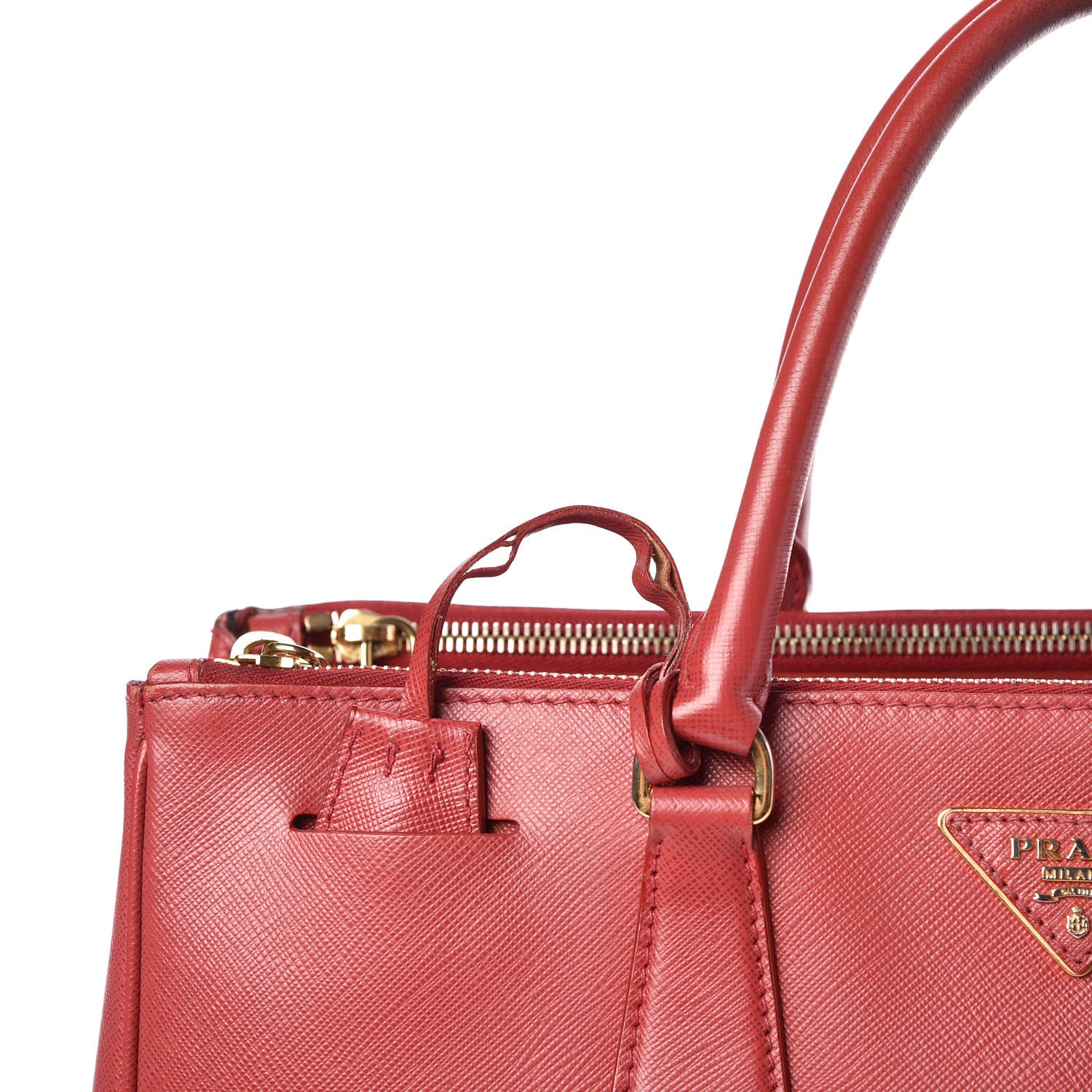 Prada Saffiano Lux Large Galleria Double Zip Tote Fuoco 17 of 17