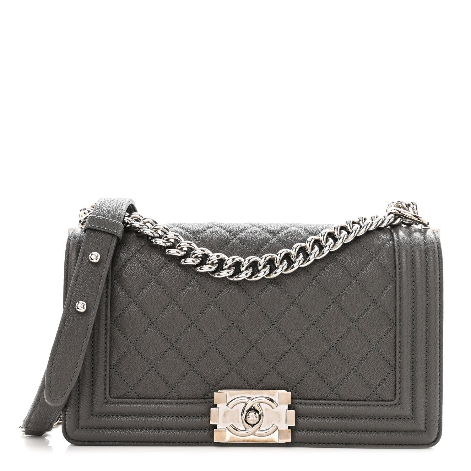 Chanel Caviar Quilted Medium Boy Flap Grey 1 of 11