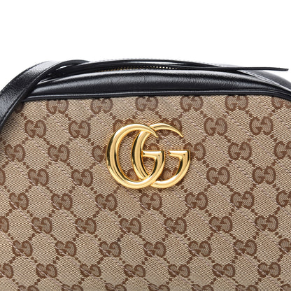 Gucci Monogram Matelasse Diagonal Small GG Marmont Chain Shoulder Bag Beige Black 11 of 11