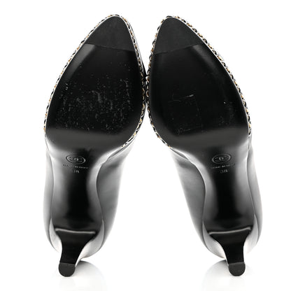 Chanel Lambskin CC Cap Toe Platform Chain Pumps 38 Black 5 of 13