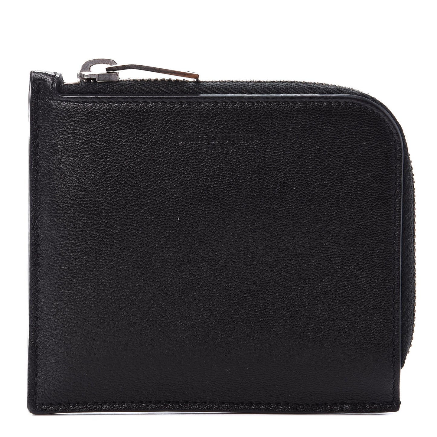 Calfskin Rider California Zipped Coin Pouch Wallet Black