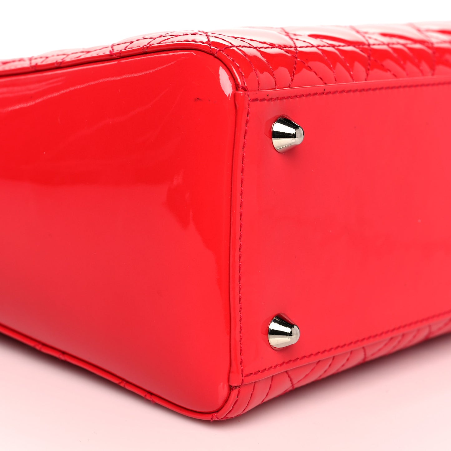 Patent Cannage Large Lady Dior Red