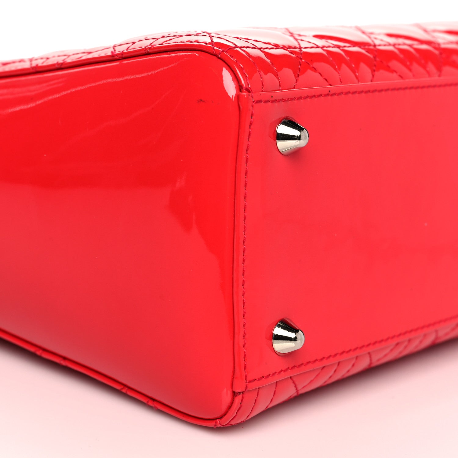Christian Dior Patent Cannage Large Lady Dior Red 9 of 10