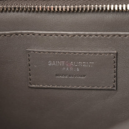Saint Laurent Smooth Calfskin Crocodile Embossed Baby Monogram Downtown Cabas Earth 6 of 10