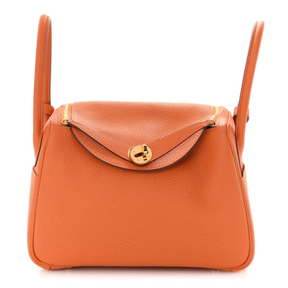 Hermes Taurillon Clemence Lindy 26 Orange 1 of 7